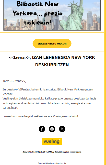 Vueling email marketing